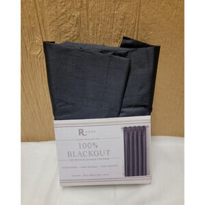 R Home Platinum Collection Blackout Pinch Pleated Back Tab Panel Charcoal 25x29
